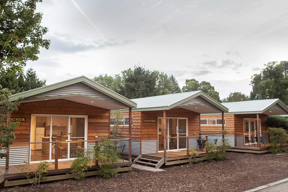 Wooden Cabins in Bright