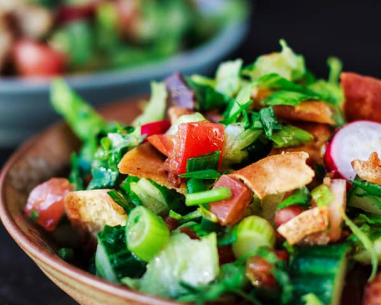 Fattoush Salad in a bowl