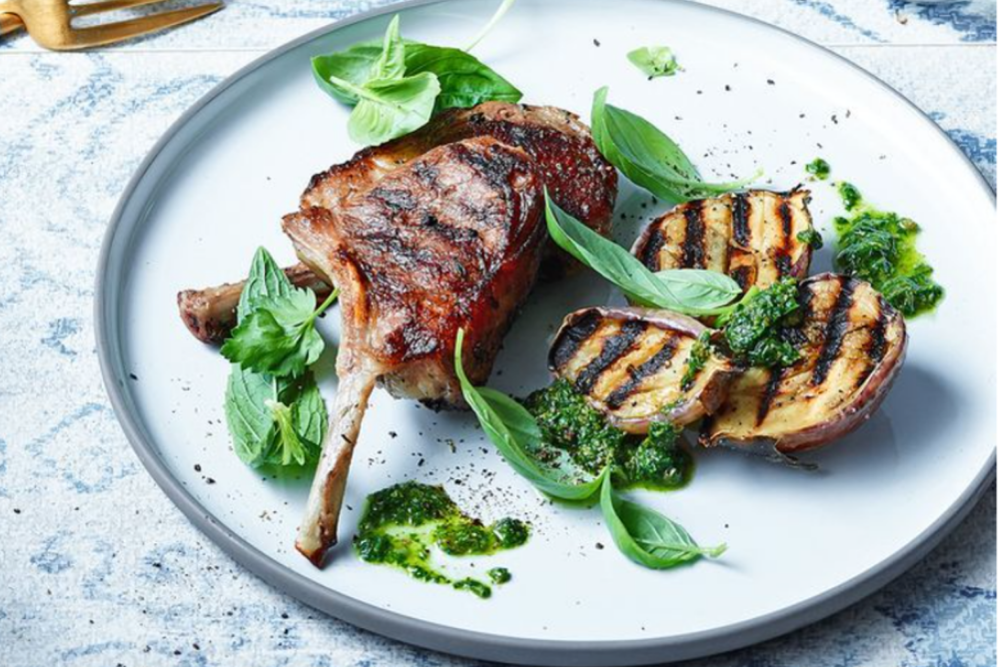 Lamb cutlets on a bed of salad