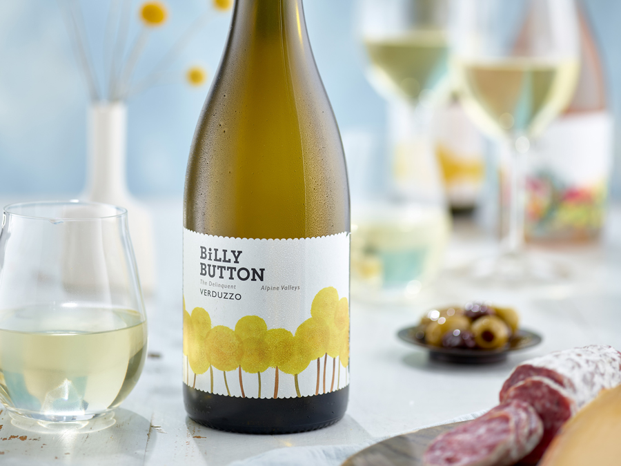 A bottle of Billy Button Verduzzo wine 