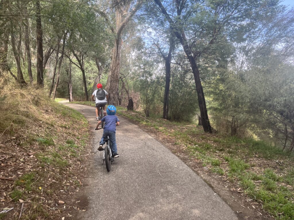 Bikes on the river loop Myrtleford